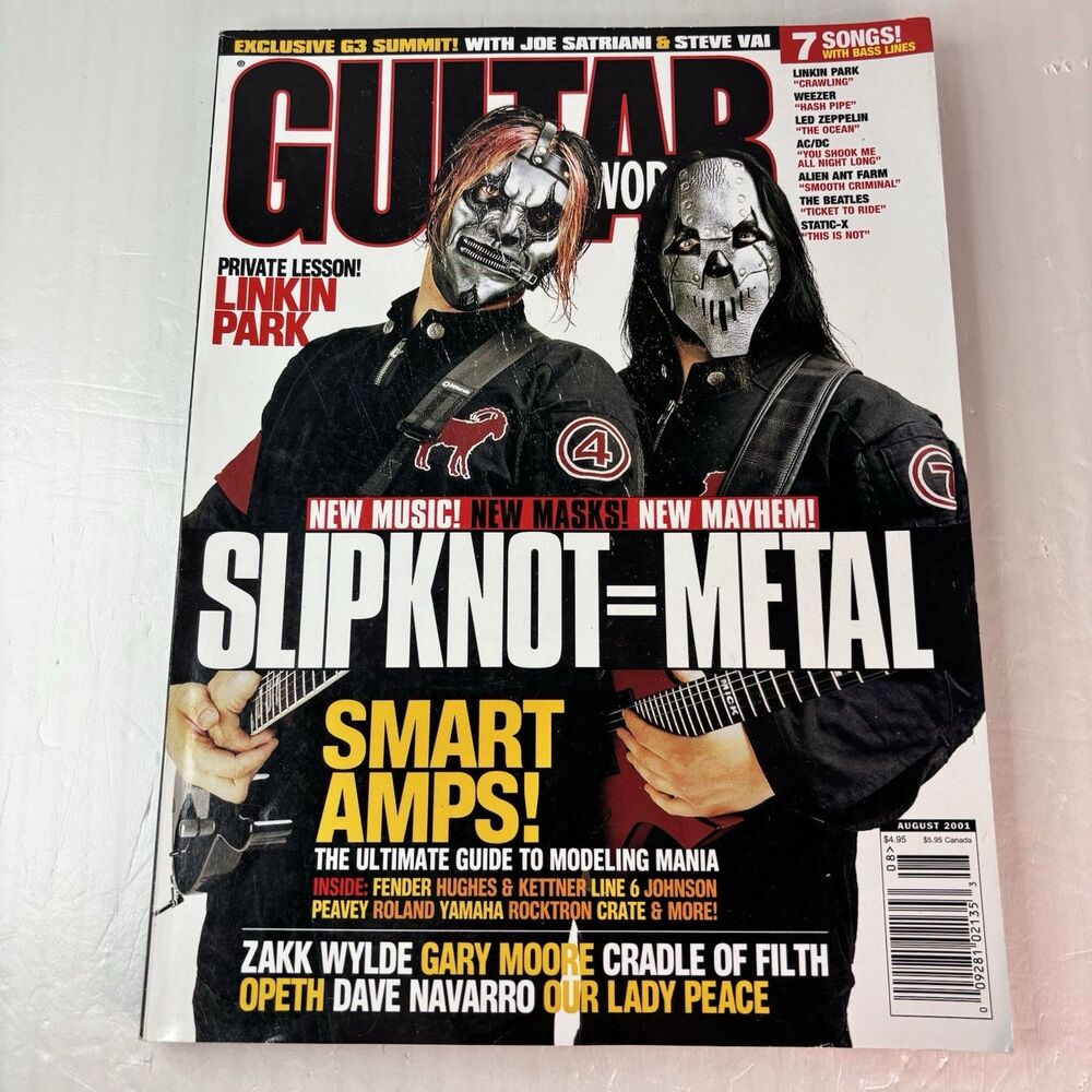 Guitar World Magazine August 2001 Slipknot Zack Wylde Dave Navarro